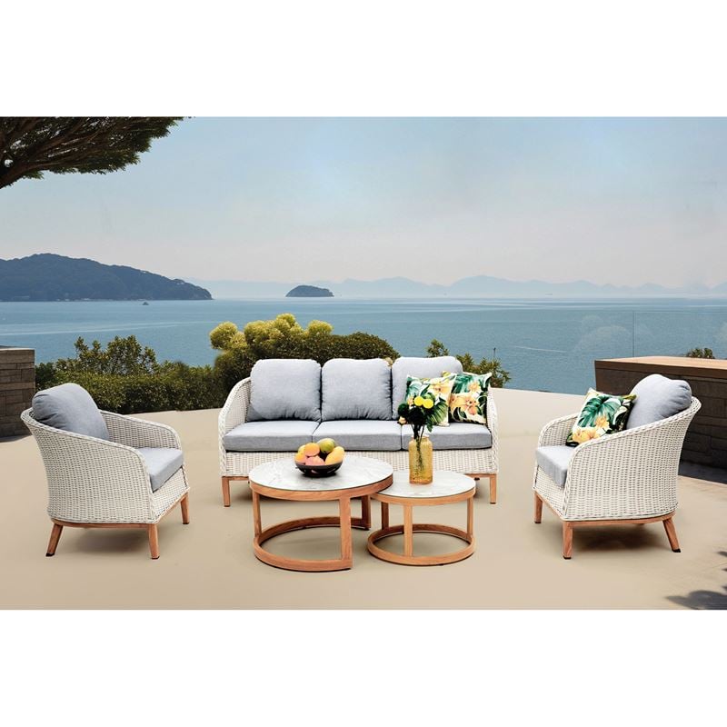 Градински комплект, IBIZA, Бял, Алуминий, 182х78х79см.