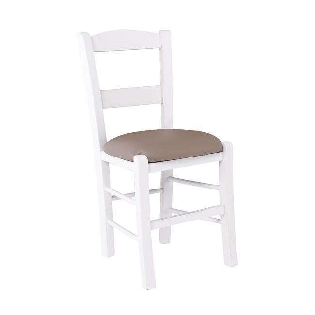 Стол, SYROS, Бял, Дърво, 41х45х88см.