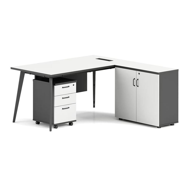 Бюро, STATUS, Бял, Пдч, 180х80х75см.