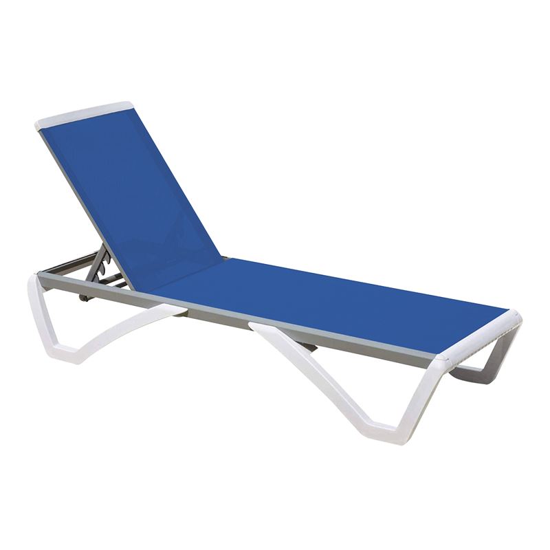 Шезлонг, SUMMER, Бял/Син, Текстил, 69х196х31см.