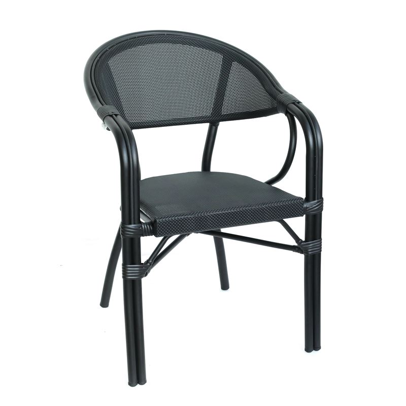 Стол, VEGERA, Черен, Алуминий, 57х58х83см.