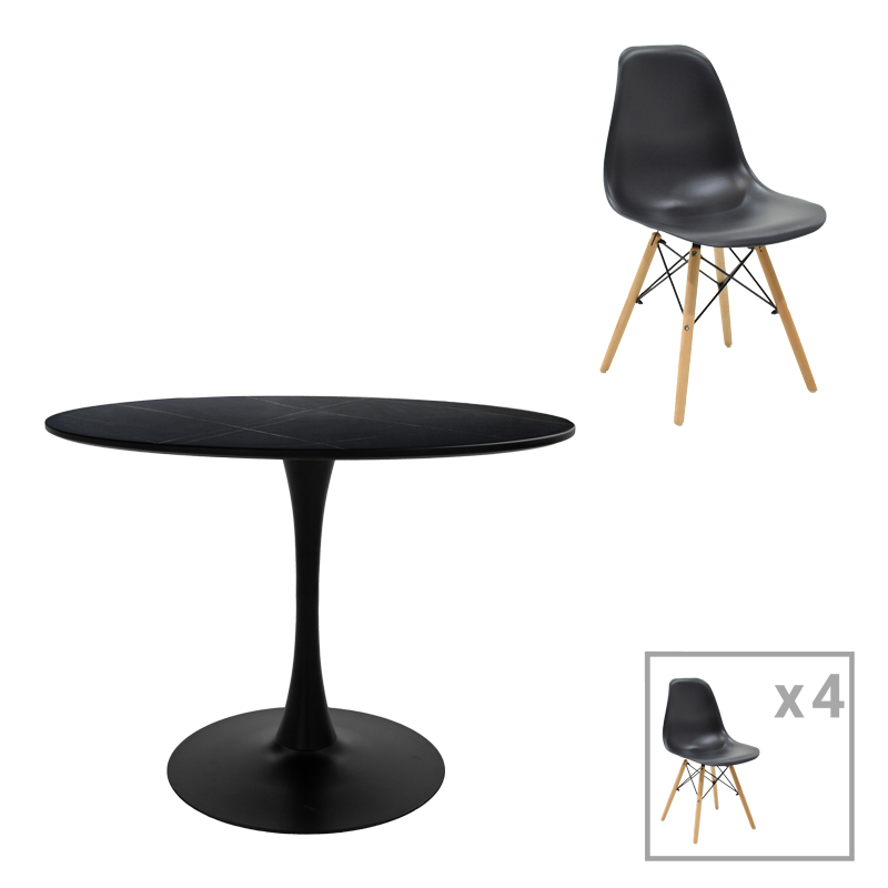 Трапезен Комплект, Julita-Balou I, Натурален, Мдф, 120х120х75см.