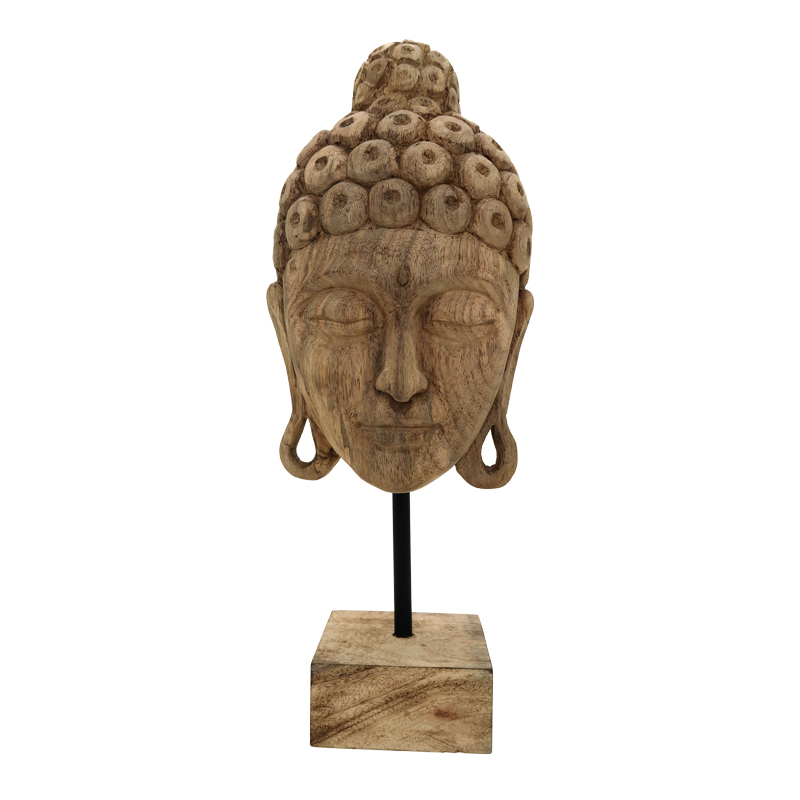 Декорация за маса, Buddha Mask Inart, Натурален, Дърво, 20х18.5х48.5см.