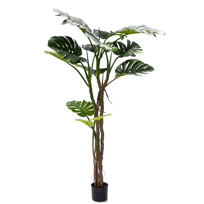 Декоративно саксийно растение, Monstera III, Зелен, Пластмаса, Ф180см.