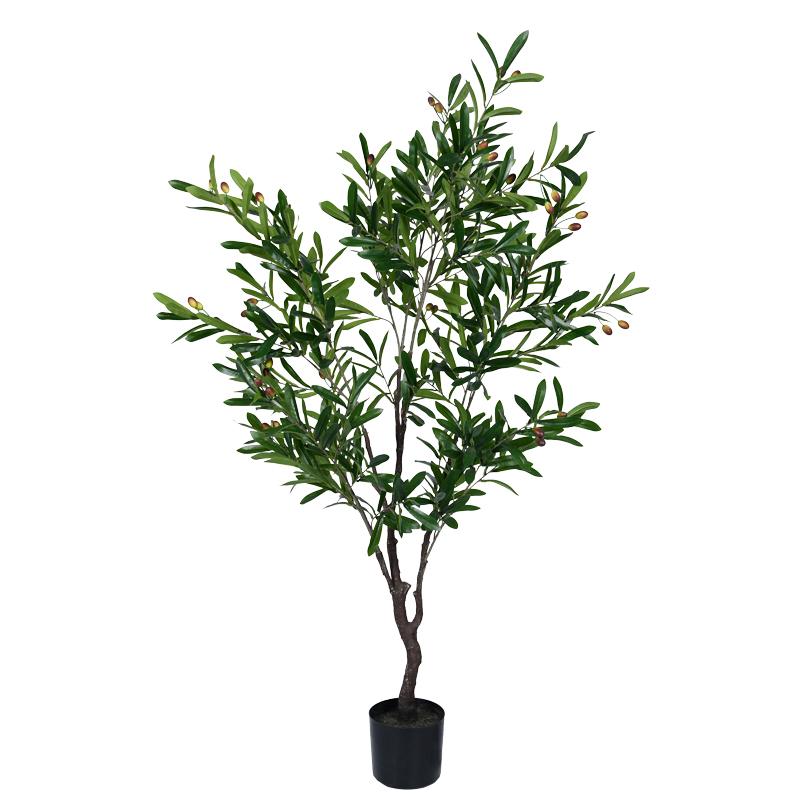 Декоративно растение, Olive tree I, Зелен, Пластмаса, Ф150см.