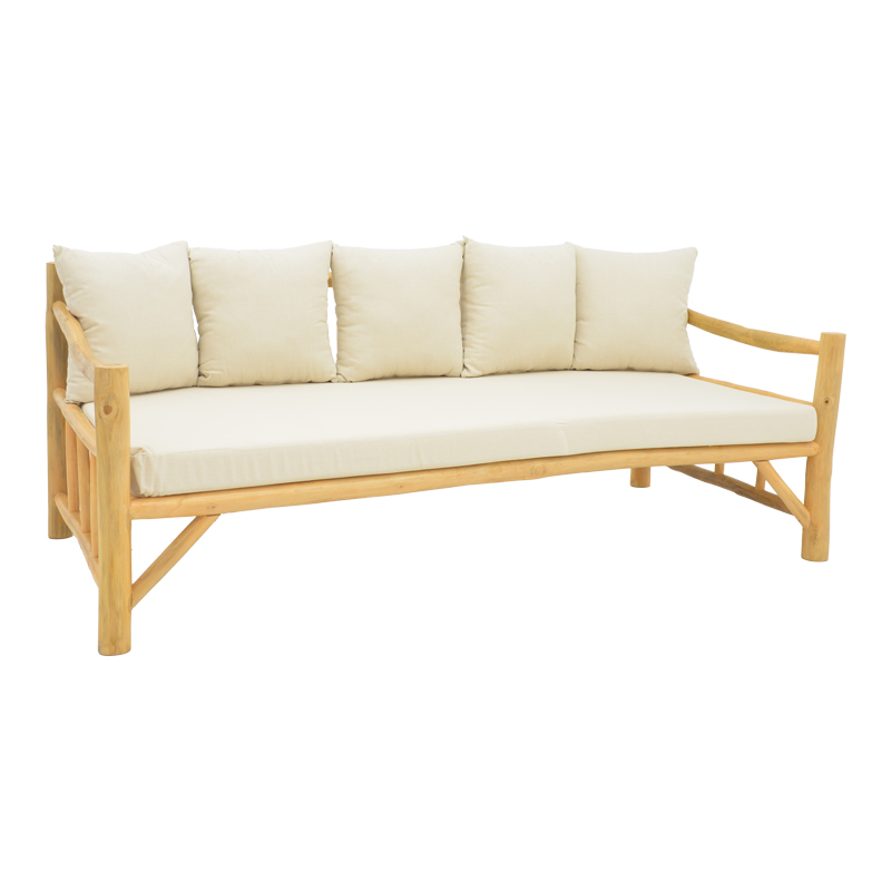 Диван, Roziana, Натурален, Дърво, 210х100х80см.
