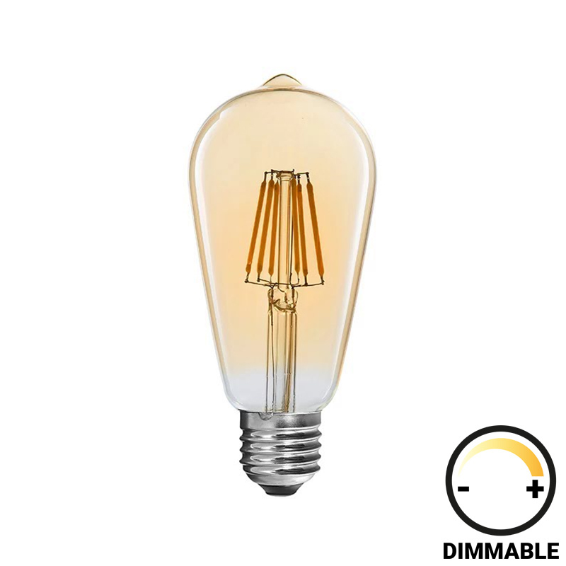 Крушка, LED lamp ST64, Мед, Стъкло, 640х640х1470см.