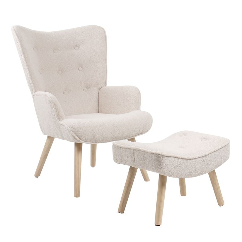 Фотьойл, ALMA, Бял, Текстил, 69х76х97см.