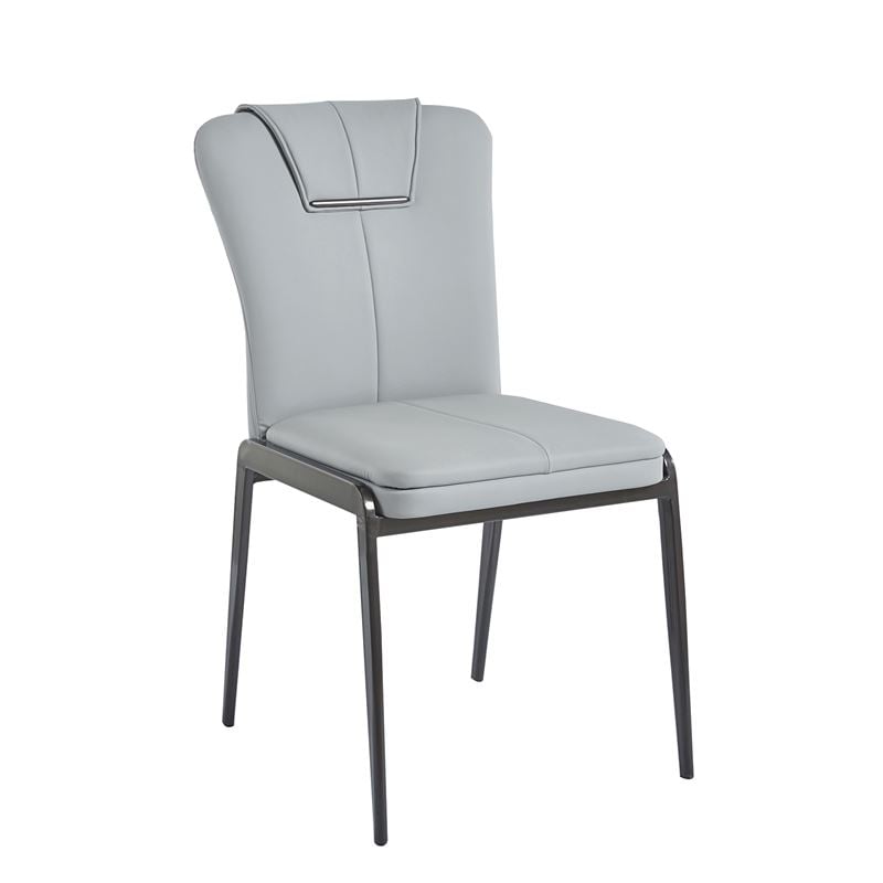 Стол, ANDRIA, Сив, Изкуствена кожа, 47х60х86см.