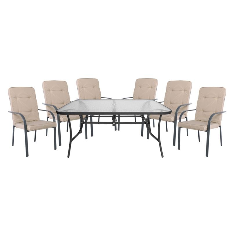 Градински комплект, ASTOR, Антрацит, Метал, 150х90см.