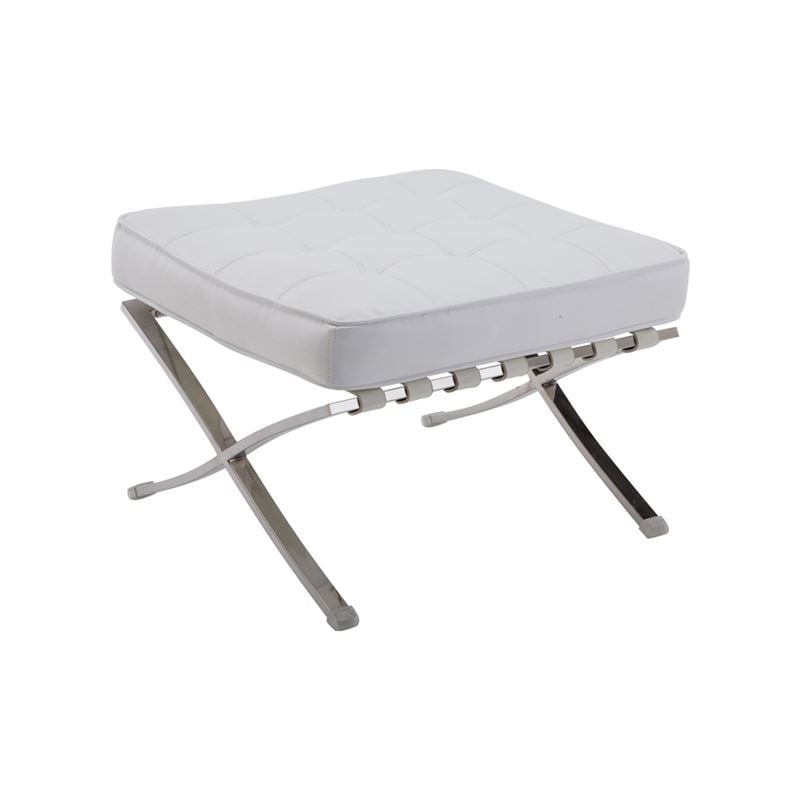 Табуретка, Barcelona, Бял, Изкуствена кожа, 61х61х43см.