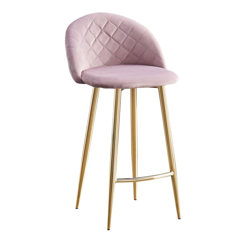 Бар стол, BELLA, Розов, Метал, 48х52х94см.