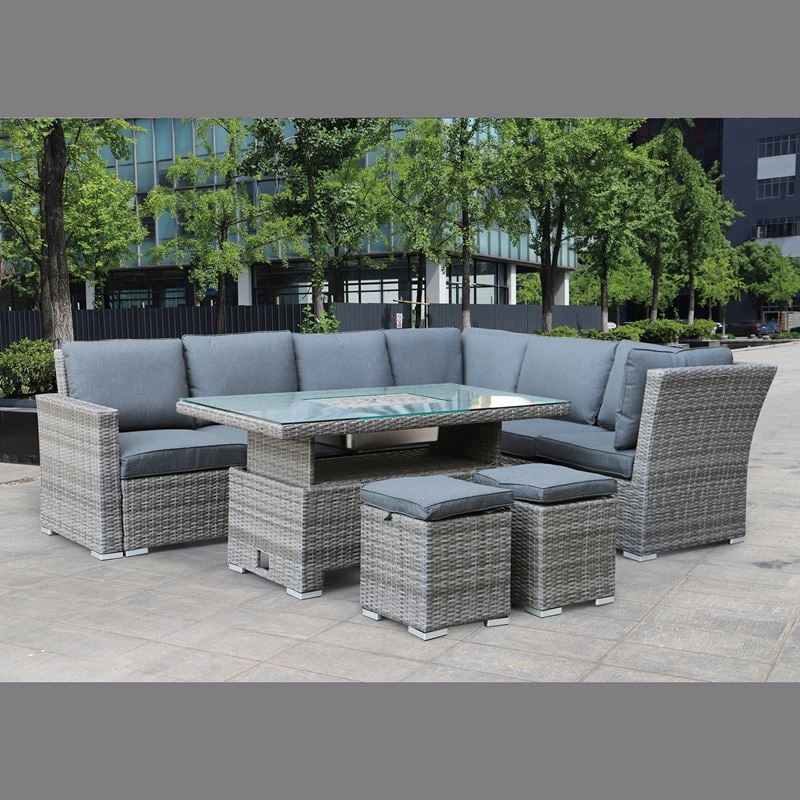 Градински комплект, BOOZER Set Alu, Сив, Алуминий, 140х80х698см.