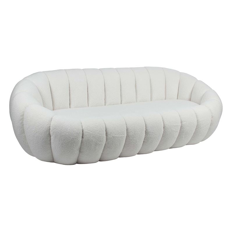 Диван, BEVERLY, Бял, Текстил, 199х96х62см.