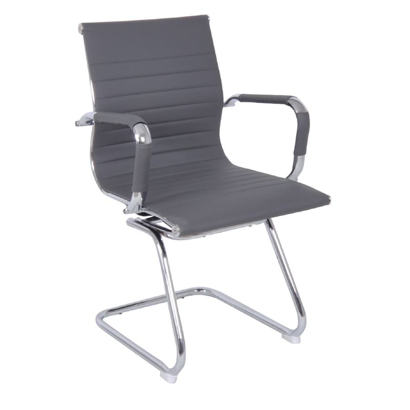 Стол, BF3300V, Сив, Изкуствена кожа, 55х60х91см.