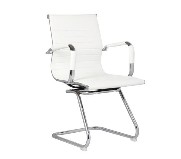 Стол, BF3300V, Бял, Изкуствена кожа, 55х60х91см.