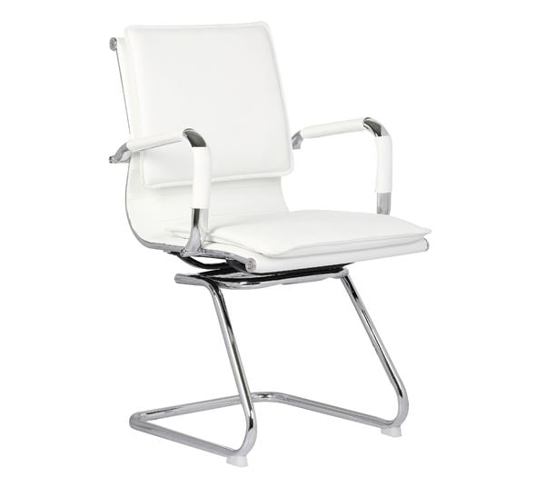 Стол, BF3600V, Бял, Изкуствена кожа, 55х63х92см.