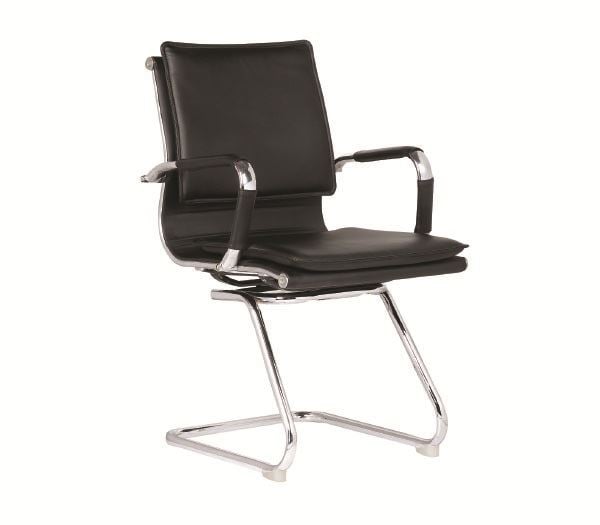 Стол, BF3600V, Черен, Изкуствена кожа, 55х63х92см.