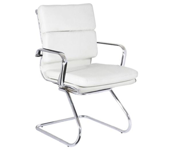 Стол, BF4800V, Бял, Изкуствена кожа, 55х63х92см.