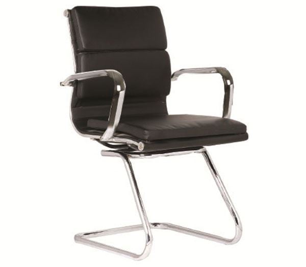 Стол, BF4800V, Черен, Изкуствена кожа, 55х63х92см.