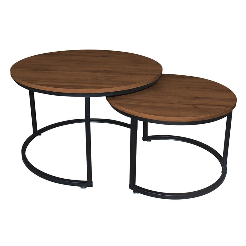 Маса, BOZZI Set-2, Орех-Черен, Метал, Дърво, 59х74см.