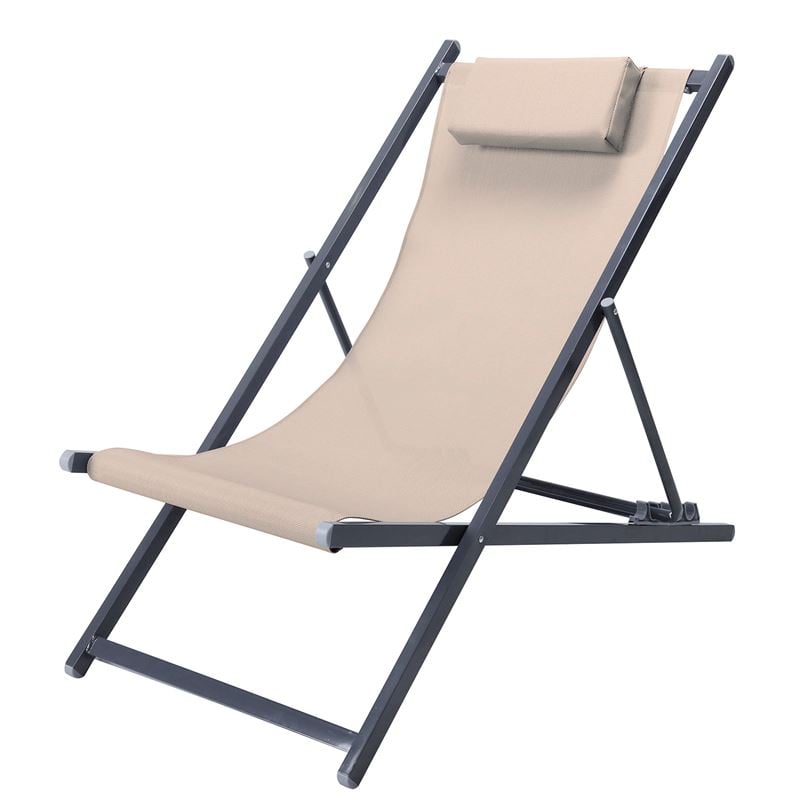 Шезлонг, Lounger, Капучино, Текстил, 101х63х86см.