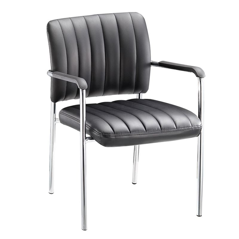 Стол, Visitor, Черен, Изкуствена кожа, 57х60х83см.