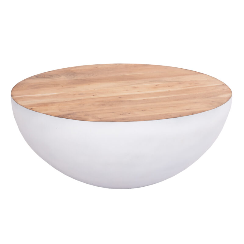 Маса, HM8717.23, Бял-Натурален, Дърво, Метал, 91х38см.