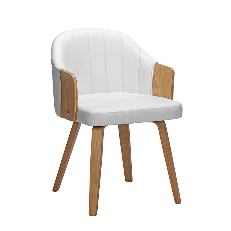 Кресло, ENZO, Бял, Изкуствена кожа, 55х58х78см.