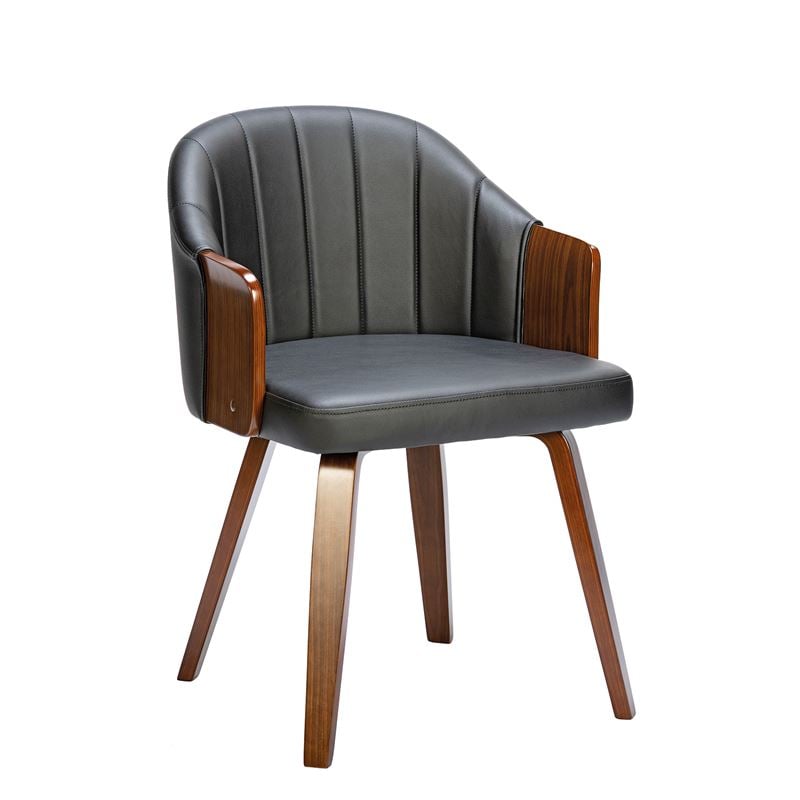 Кресло, ENZO, Черен, Изкуствена кожа, 55х58х78см.