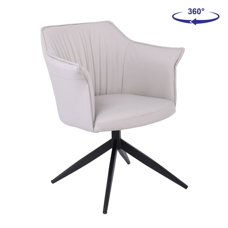 Кресло, EVELYN, Сив, Изкуствена кожа, 64х63х80см.