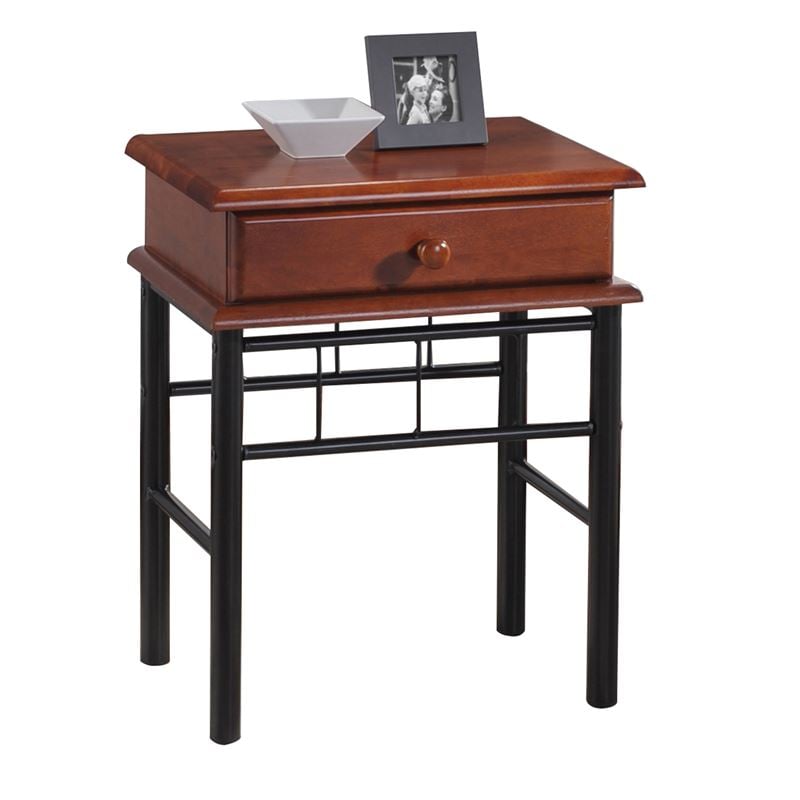 Помощна маса, FLORA, Орех, Дърво/Метал, 33х45х59см.