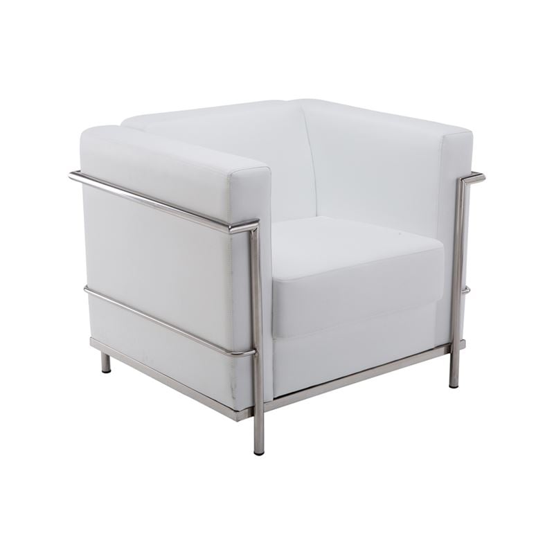 Фотьойл, GENOVA, Бял, Изкуствена кожа, 83х73х71см.