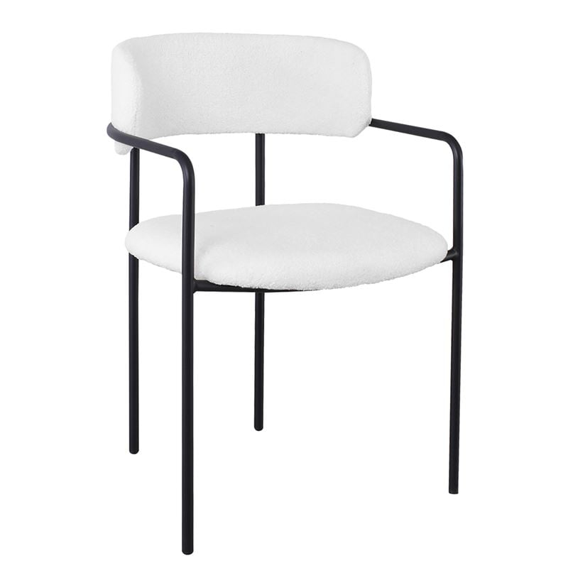 Кресло, GILLAN, Бял, Текстил, 54х54х81см.