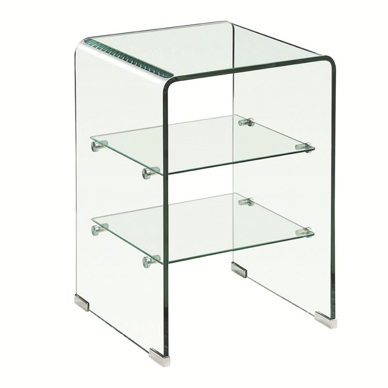 Нощно шкафче, Clear Bedside, Прозрачен, Стъкло, 40х40х60см.