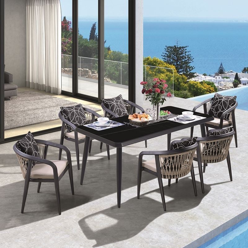 Градински комплект, Alu, Капучино, Алуминий, 180х90см.