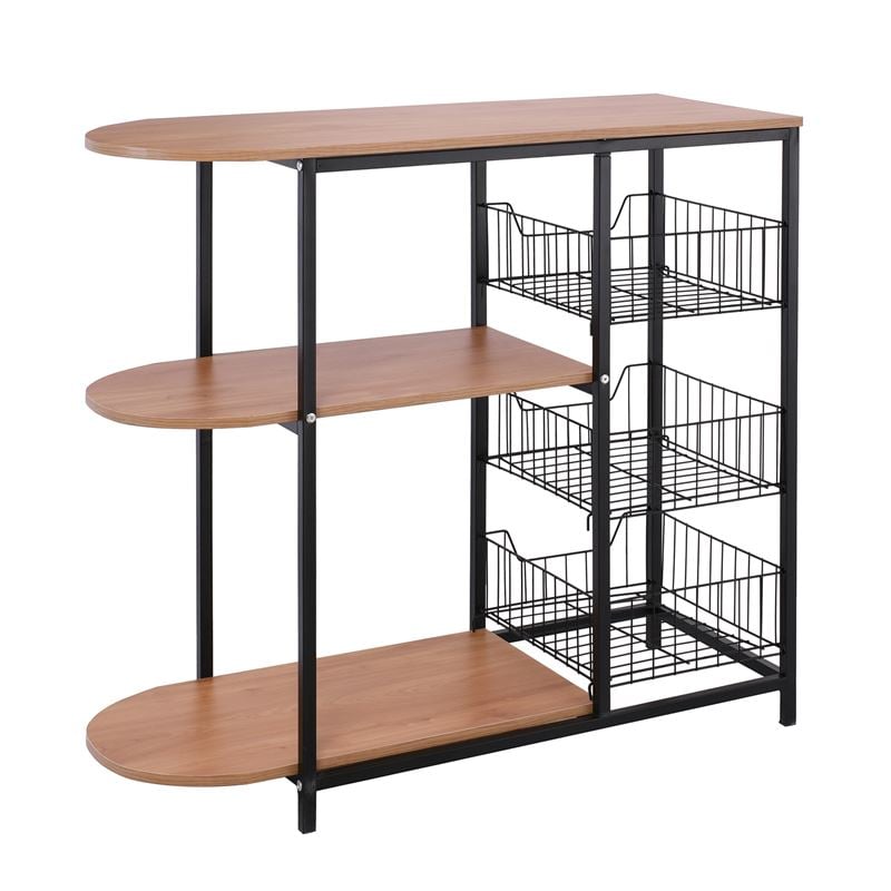 Етажерка, KITCHEN, Натурален, Дърво, 80х33х75см.