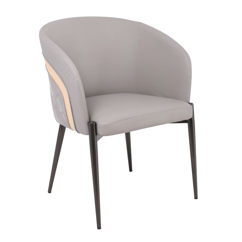 Стол, LENA, Сив, Изкуствена кожа, 60х60х80см.