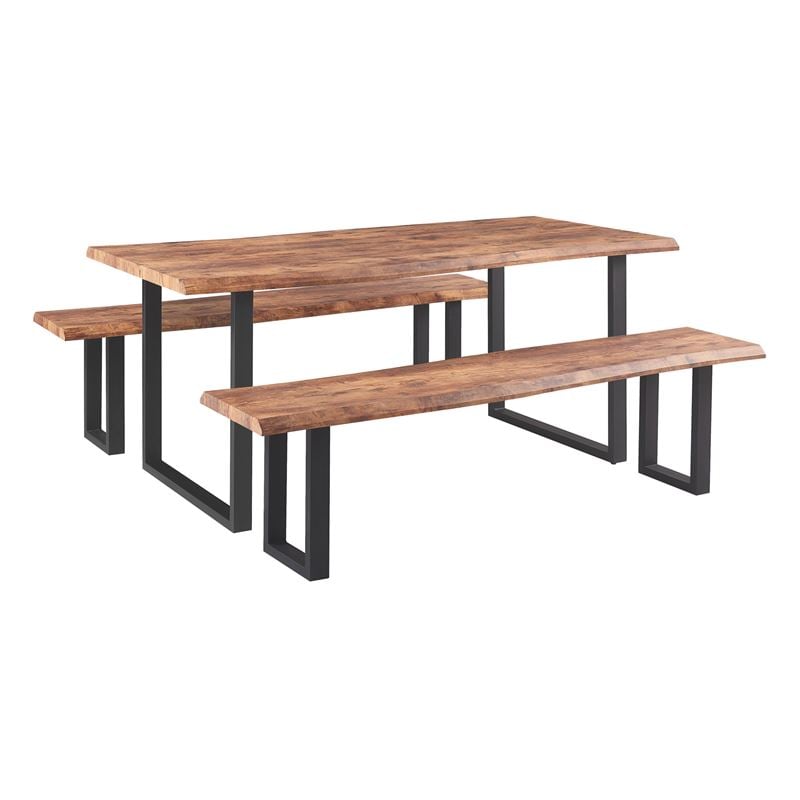 Градински комплект, LIZARD 3D PAPER, Орех, Мдф, 180х90х77см.