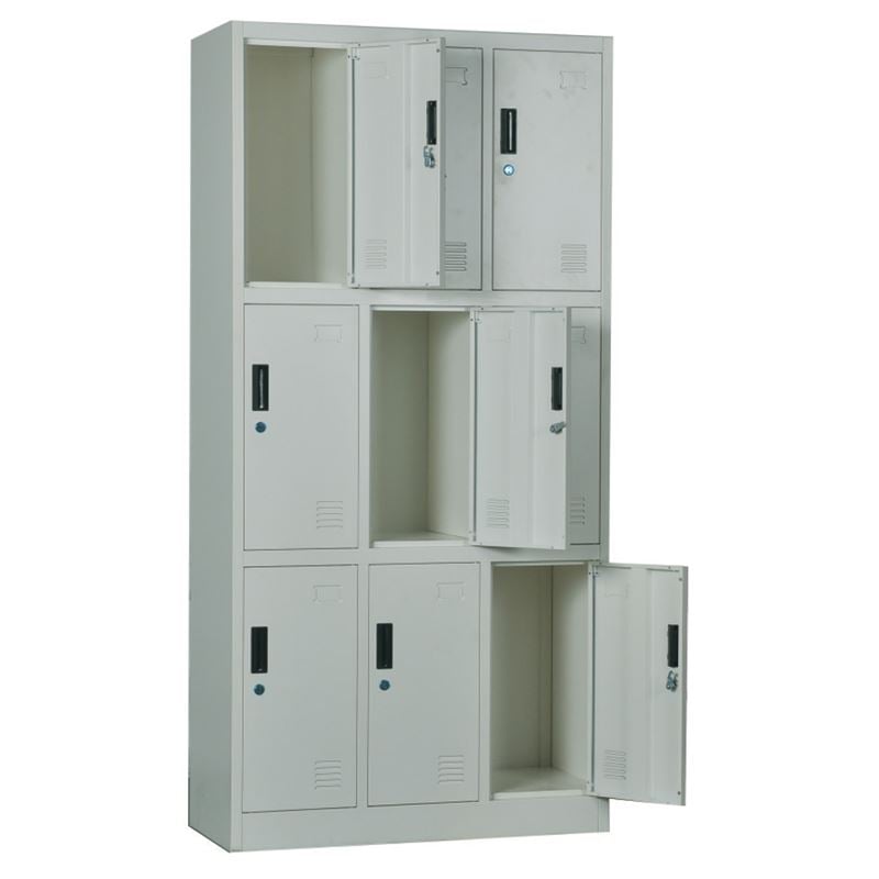 Шкаф, 9-LOCKER, Сив, Метал, 90х40х185см.