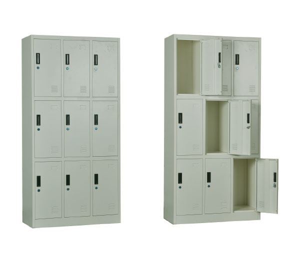 Шкаф, 9-LOCKER, Бял, Метал, 90х40х185см.