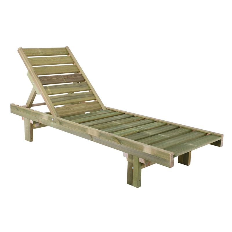 Шезлонг, LUGANO, Натурален, Дърво, 68х200х32см.