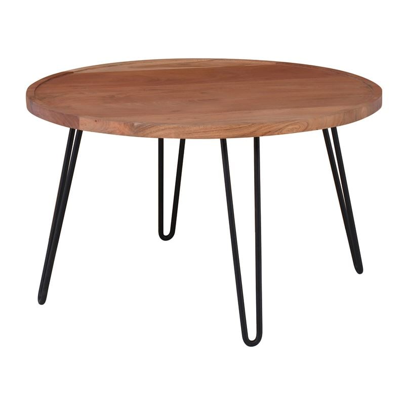 Маса, MATRI-W, Черен-Натурален, Метал, Дърво, 76х0х45см.