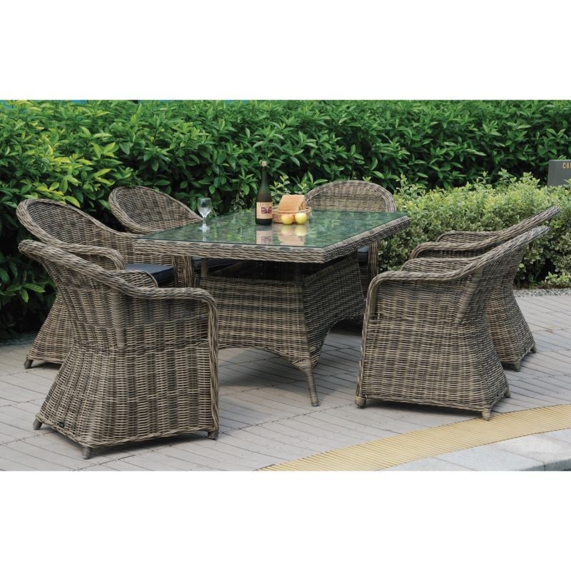 Градински комплект, MONTANA, Кафяв, Алуминий, 180х90х75см.