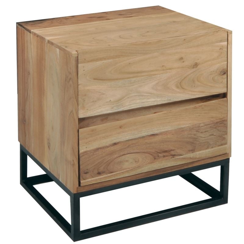 Нощно шкафче, NEPAL, Натурален, Дърво/Метал, 50х40х55см.