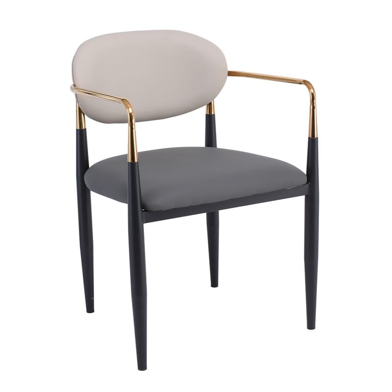 Стол, OLIVE, Сив, Изкуствена кожа, 53х53х80см.