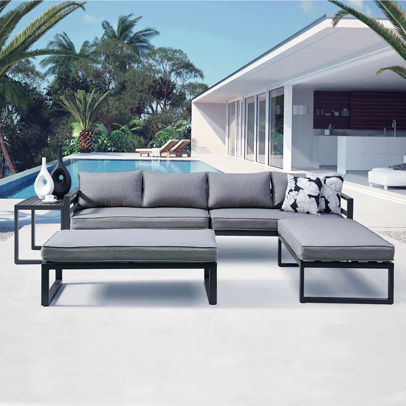 Градински комплект, ORBEA Set Alu, Сив, Алуминий, 250х68х120см.