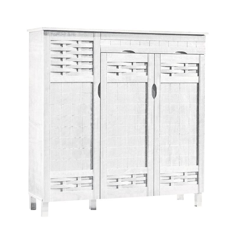 Шкаф за обувки, Ε-00023461, Бял, Мдф, 115х38х119см.