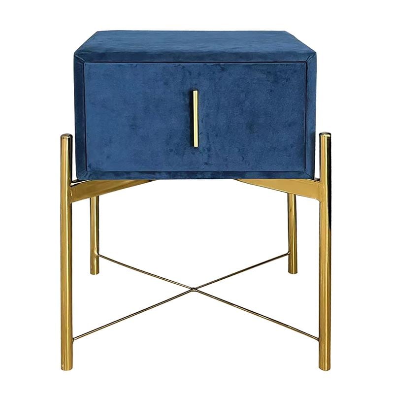 Нощно шкафче, PASSION, Син, Текстил, 51х40х65см.