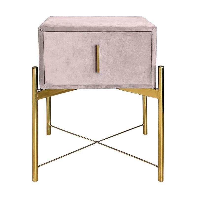 Нощно шкафче, PASSION, Капучино, Текстил, 51х40х65см.